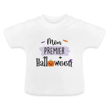 My First Halloween – Baby Bodysuit - Baby Organic T-Shirt with Round Neck - white - Front