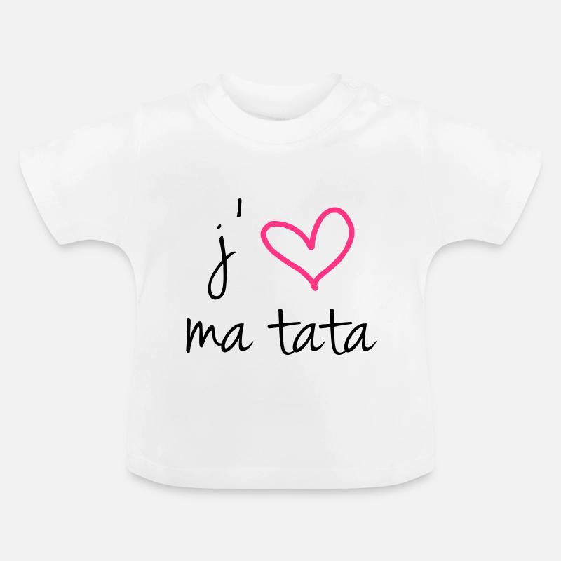 j'aime ma tata - T-shirt bio col rond Bébé - blanc