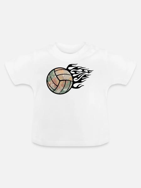Volleyball - Baby Bio-T-Shirt mit Rundhals - Weiß