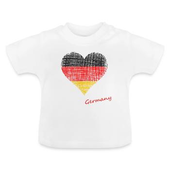 Deutschland - Baby Bio-T-Shirt mit Rundhals - Weiß - Vorne