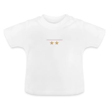 Weltmeister 2 Sterne - Baby Bio-T-Shirt mit Rundhals - Weiß - Vorne