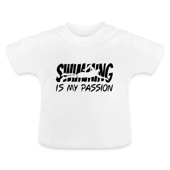 Nageur nageur - T-shirt bio col rond Bébé - blanc - Devant