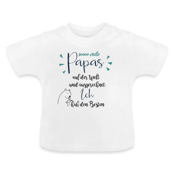 Vatertag Baby Body - So viele Papas auf der Welt - Baby Bio-T-Shirt mit Rundhals - Weiß - Vorne