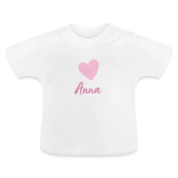 Süßes Namensmotiv Anna - Baby Bio-T-Shirt mit Rundhals - Weiß - Vorne