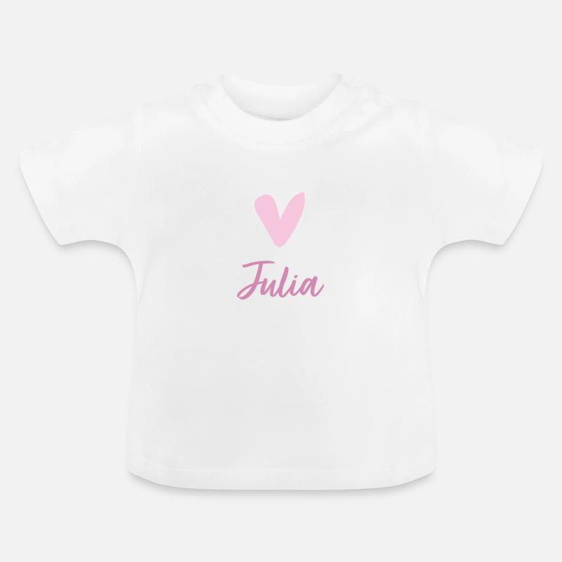 Vêtements bébé mignon avec le nom Julia - T-shirt bio col rond Bébé - blanc
