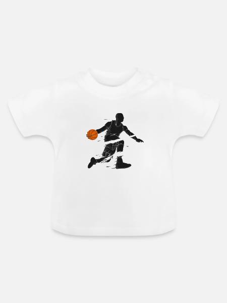 Basketball-Spieler - Baby Bio-T-Shirt mit Rundhals - Weiß