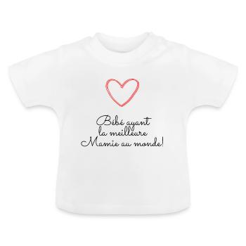 Meilleure Mamie ! - T-shirt bio col rond Bébé - blanc - Devant