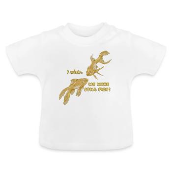 J’AIMERAIS QUE NOUS SOYONS ENCORE DES POISSONS DRÔLES DE POISSONS ROUGES - T-shirt bio col rond Bébé - blanc - Devant