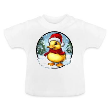 Noël des canetons - T-shirt bio col rond Bébé - blanc - Devant