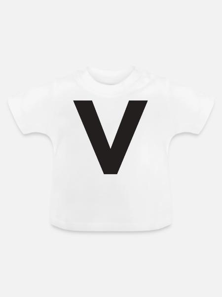 V - Baby Bio-T-Shirt mit Rundhals - Weiß
