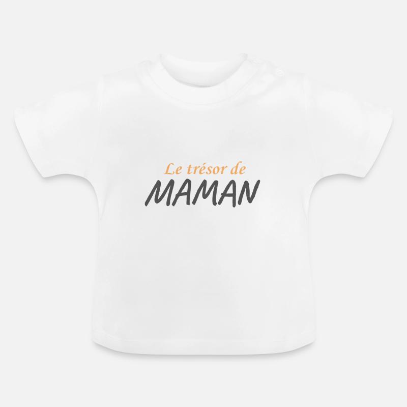 Trésor de Maman - T-shirt bio col rond Bébé - blanc