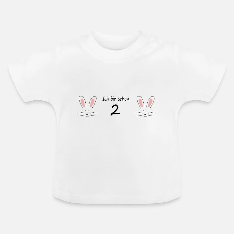 Ich bin schon 2 - Baby Bio-T-Shirt mit Rundhals - Weiß
