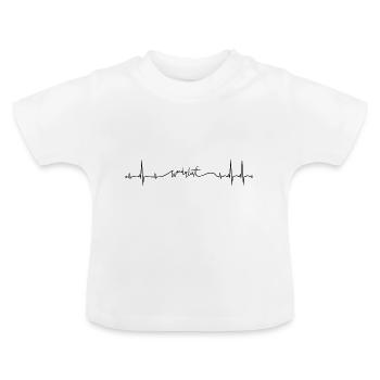 ecg wander lust heartbeat - Baby Organic T-Shirt with Round Neck - white - Front
