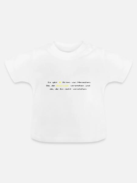 Binary Joke - Baby Bio-T-Shirt mit Rundhals - Weiß