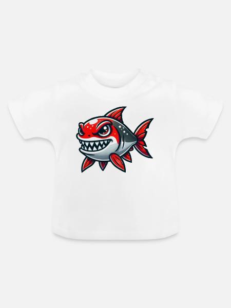 Piranha - Baby Bio-T-Shirt mit Rundhals - Weiß