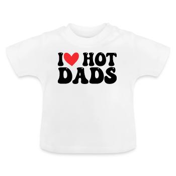 Heiße Papas Liebe - Baby Bio-T-Shirt mit Rundhals - Weiß - Vorne