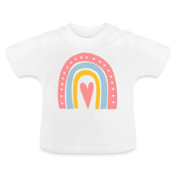Rainbow - Baby Organic T-Shirt with Round Neck - white - Front