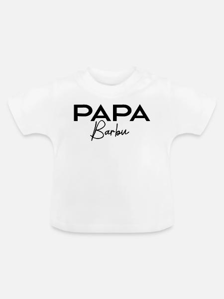 Bärtiger Vater - Baby Bio-T-Shirt mit Rundhals - Weiß
