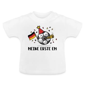 Fußball Fan Deutschland für Kinder & Babys - Baby Bio-T-Shirt mit Rundhals - Weiß - Vorne