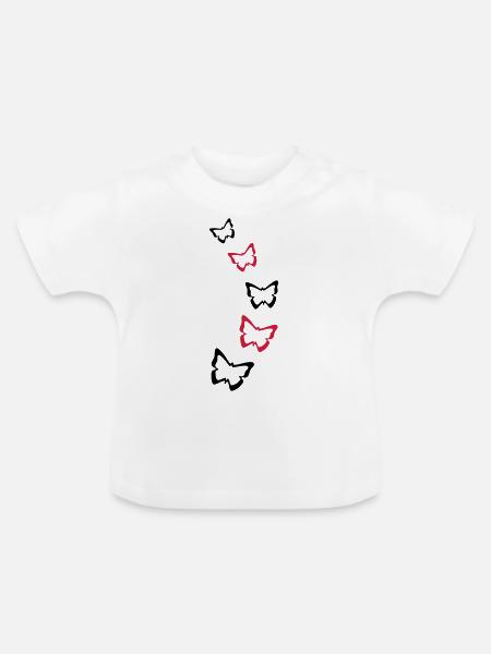 Schmetterlinge - Baby Bio-T-Shirt mit Rundhals - Weiß