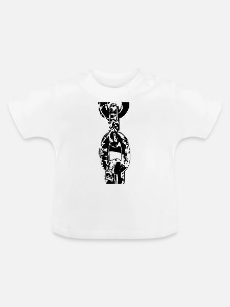 Chaîne en acier - T-shirt bio col rond Bébé - blanc