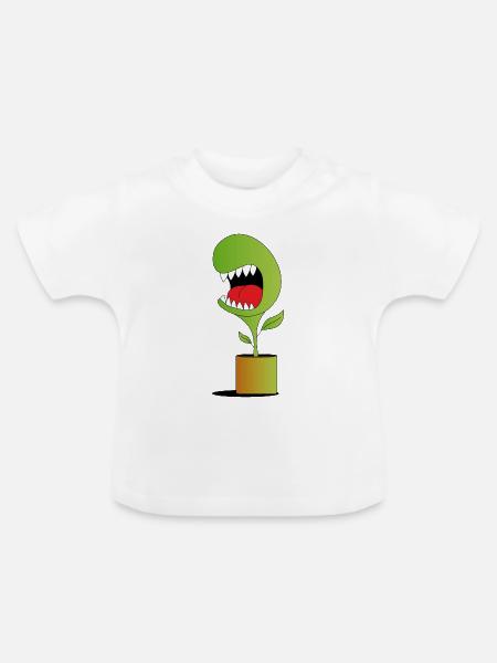 pflanze - Baby Bio-T-Shirt mit Rundhals - Weiß