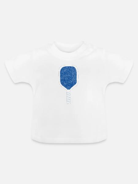 Pickleball-Schläger - Baby Bio-T-Shirt mit Rundhals - Weiß