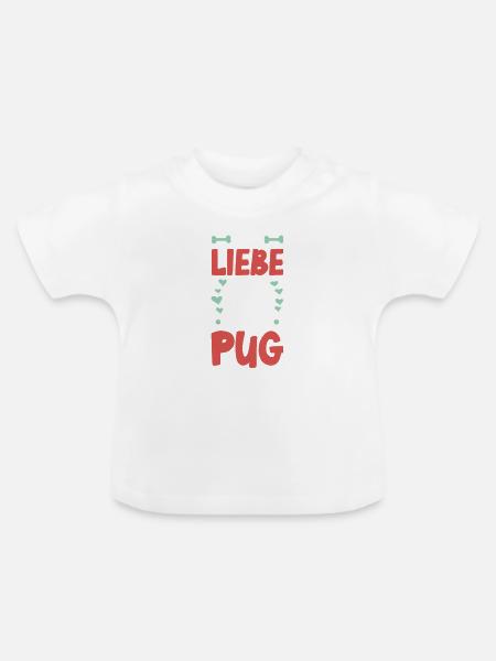 Ich liebe meinen Pug - Baby Bio-T-Shirt mit Rundhals - Weiß