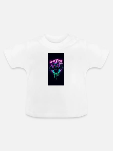 Neon Bat - Baby Bio-T-Shirt mit Rundhals - Weiß