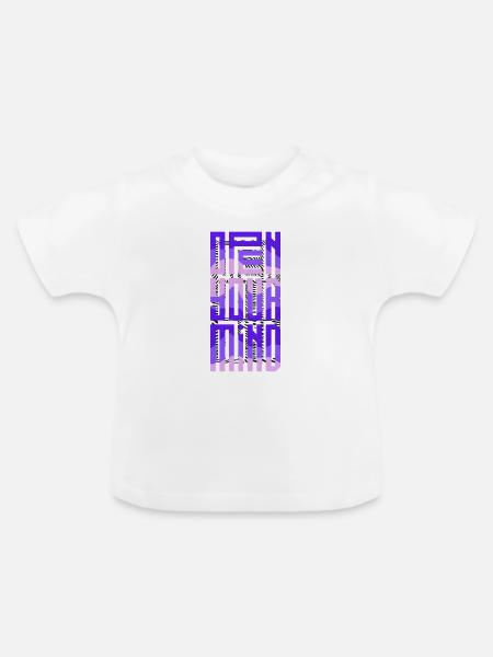 Neonblock-Gradient - Baby Bio-T-Shirt mit Rundhals - Weiß