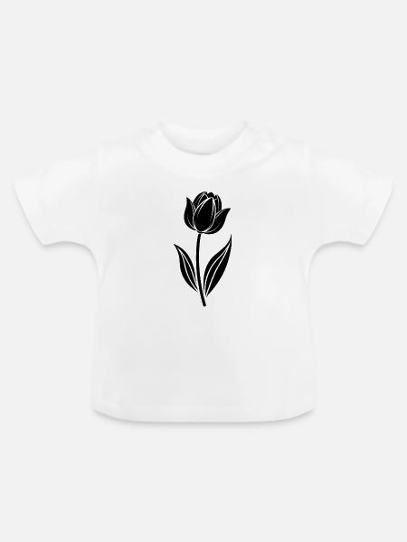Tulpe - Baby Bio-T-Shirt mit Rundhals - Weiß