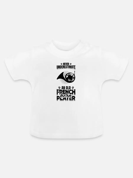 Alter Waldhornspieler - Baby Bio-T-Shirt mit Rundhals - Weiß