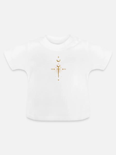 Goldenes Himmlisches Schwert-Emblem - Baby Bio-T-Shirt mit Rundhals - Weiß