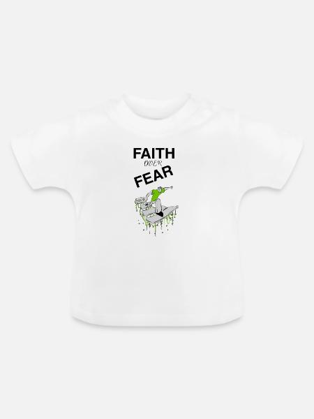 Glaube über Angst - Baby Bio-T-Shirt mit Rundhals - Weiß