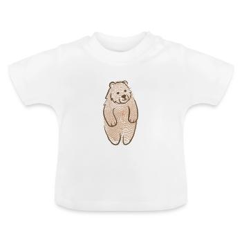 Bébé ours - T-shirt bio col rond Bébé - blanc - Devant