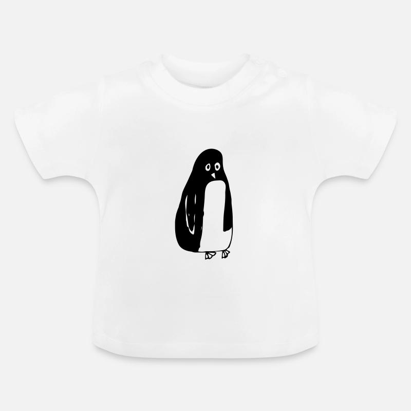 pinguouin - T-shirt bio col rond Bébé - blanc