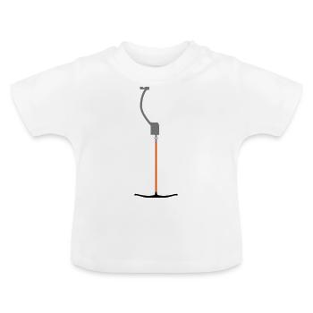 Anchor Lift Skiing - Platter Surface T-Bar Lift - Baby Organic T-Shirt with Round Neck - white - Front