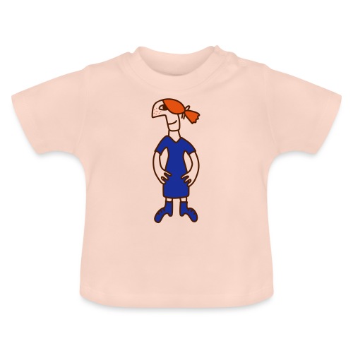 Little red head girl improved - Ekologisk T-shirt med rund hals baby