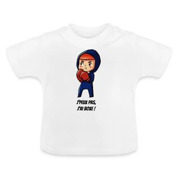 J'peux pas j'ai boxe - T-shirt bio col rond Bébé - blanc - Devant