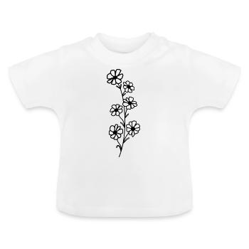 simple wildflower - Baby Organic T-Shirt with Round Neck - white - Front