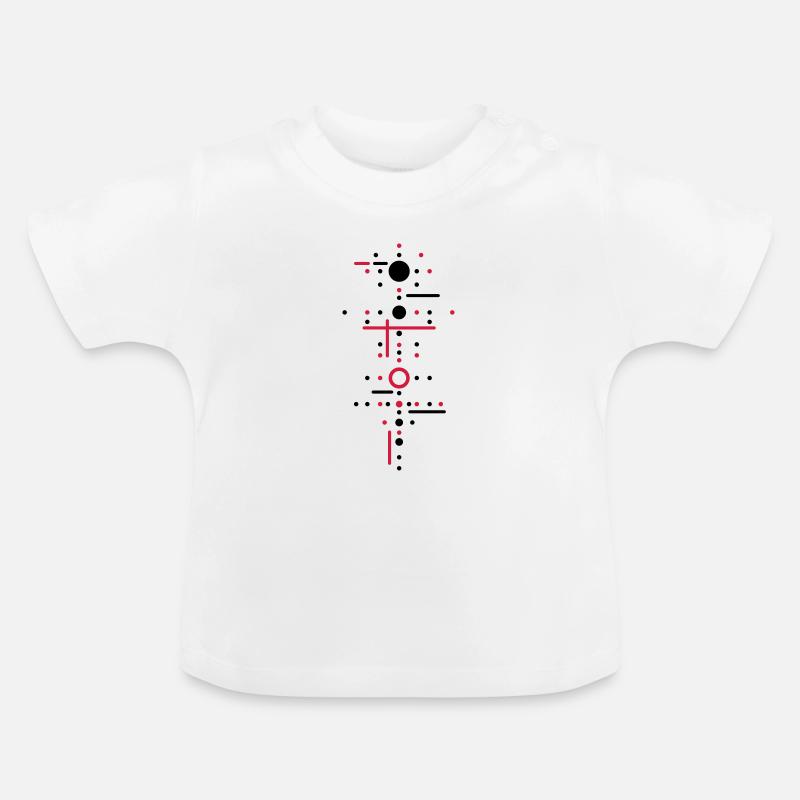 Points et lignes - T-shirt bio col rond Bébé - blanc