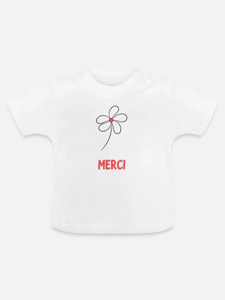 GELIEBTE. VIELEN DANK. DANKE HERRIN - Baby Bio-T-Shirt mit Rundhals - Weiß