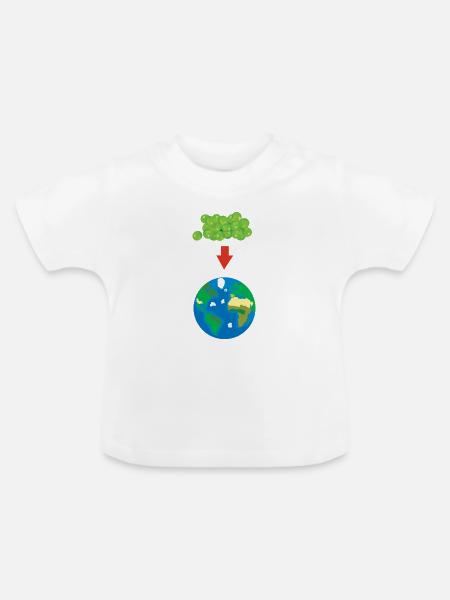 Erbsen auf der Erde - Baby Bio-T-Shirt mit Rundhals - Weiß