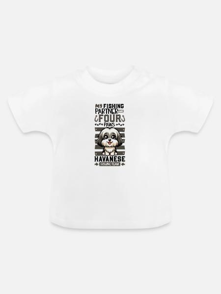Angeln und Himalaya Schäferhund - Baby Bio-T-Shirt mit Rundhals - Weiß