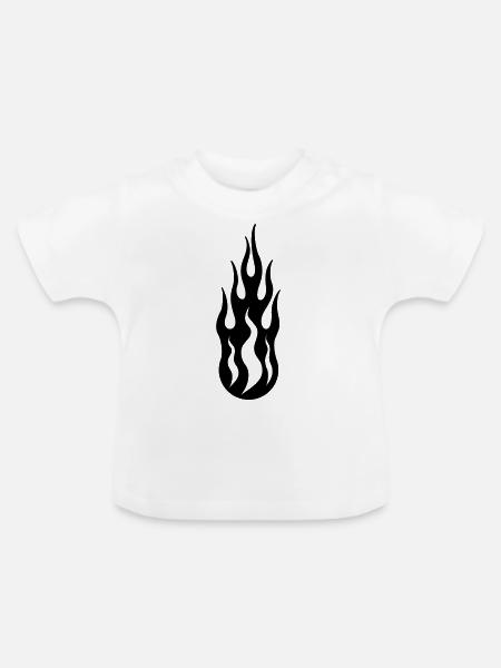 tribal flame - Baby Bio-T-Shirt mit Rundhals - Weiß