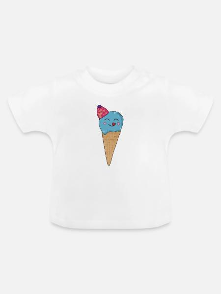 Eis-Eistüte - Baby Bio-T-Shirt mit Rundhals - Weiß
