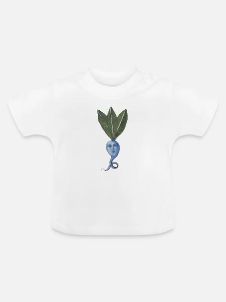 Blaue Beete - Baby Bio-T-Shirt mit Rundhals - Weiß