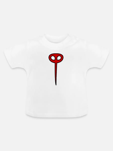 Moskito in rot - Baby Bio-T-Shirt mit Rundhals - Weiß