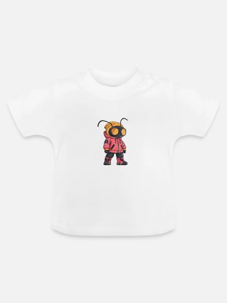Ameise Winter - Baby Bio-T-Shirt mit Rundhals - Weiß