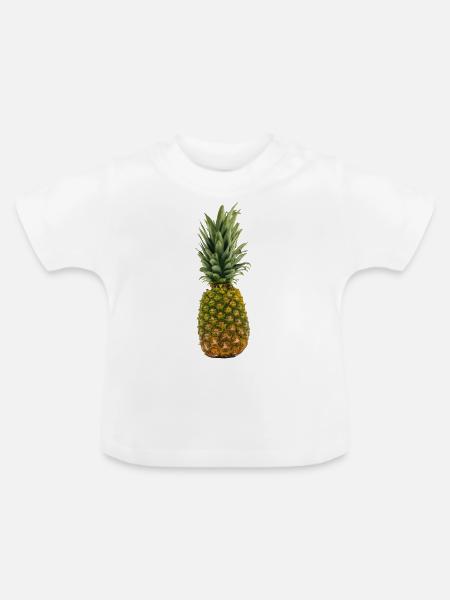 Ananas pineapple - Baby Bio-T-Shirt mit Rundhals - Weiß